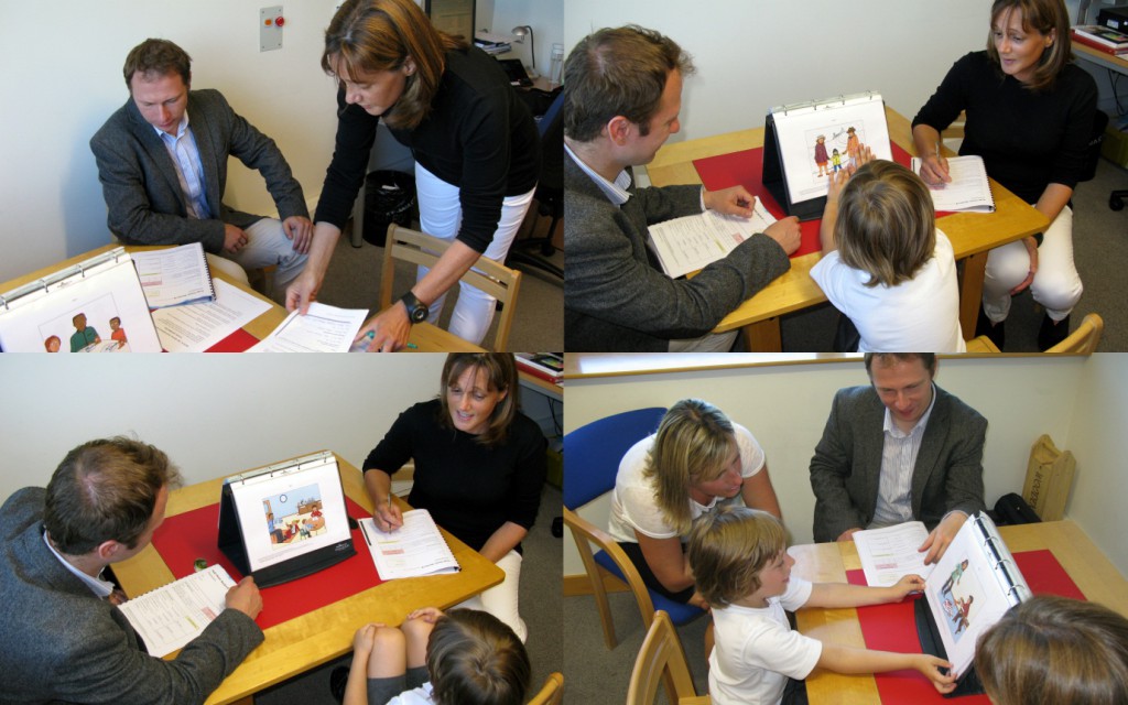 Four images showing the assessment process underway.
